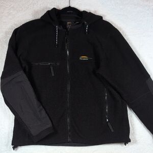 248-chlorophylle Black Hooded Jacket with‎ Logo